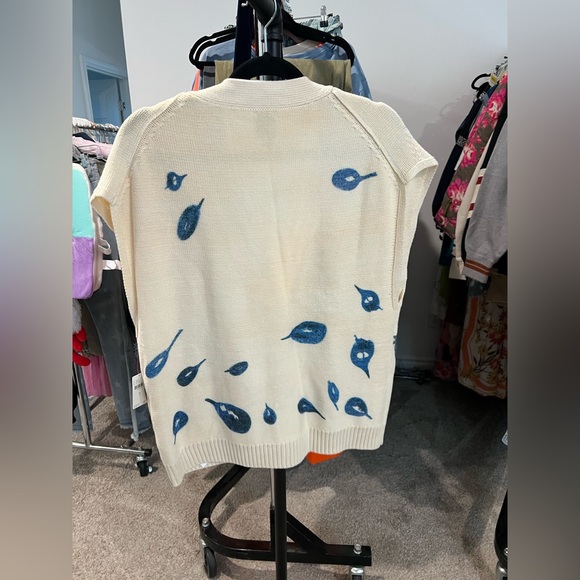 Anthropologie Maeve V-Neck Peacock Sweater Vest, SMALL NWT - Picture 3 of 4